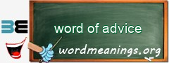 WordMeaning blackboard for word of advice